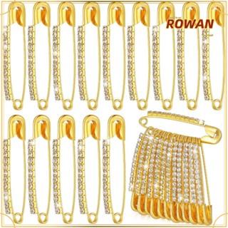 Rowans เข็มกลัด พลอยเทียม สีเงิน สีทอง แวววาว อุปกรณ์เสริม สําหรับติดเสื้อกันหนาว หมวก เสื้อผ้า