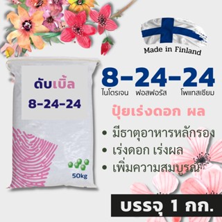 ปุ๋ยดอก 8-24-24 1 กก. ปุ๋ย สะสมอาหาร เร่งดอก เร่งลูก เพิ่มขนาด เพิ่มน้ำหนัก สีสวย รสชาติดี