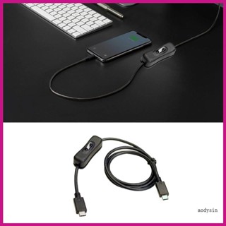 Aod สายเคเบิลต่อขยาย Type C ตัวผู้ เป็นตัวผู้ USB3 1 C Type C USB 3 1 PD100W พร้อมสวิตช์สายชาร์จ