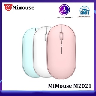 Mimouse M2021 เมาส์ไร้สาย บลูทูธ 5.0 โหมดคู่ เสียงเงียบ สําหรับคอมพิวเตอร์ โน้ตบุ๊ก iPad โทรศัพท์มือถือ สํานักงาน