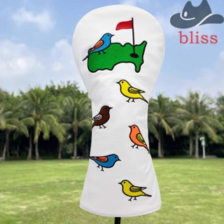 Bliss ผ้าคลุมหัวไม้กอล์ฟ หนัง PU ปักลายนก สําหรับไม้กอล์ฟ