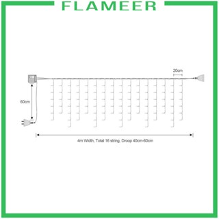 [Flameer] สายไฟหิ่งห้อย LED กว้าง 4 ม. 8 โหมด ปลั๊กไฟนางฟ้า สําหรับแขวนตกแต่งสวน วันฮาโลวีน งานแต่งงาน วันเกิด ลานบ้าน