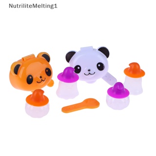 [NutriliteMelting1] กล่องซอส ลายแพนด้า ขนาดเล็ก พร้อมช้อน ลายการ์ตูนฟักทอง สําหรับเด็ก 2 4 ชิ้น [TH]