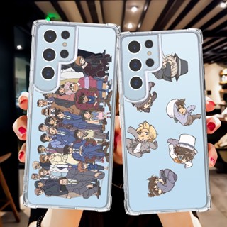 เคสโทรศัพท์มือถือ ซิลิโคนนิ่ม ใส กันกระแทก ลายนักสืบโคนัน สําหรับ Samsung S23 Ultra S22 Plus S21 FE A54 5G A53 A34 A33 S20 A13