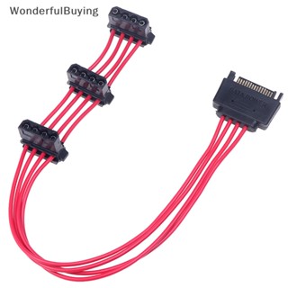 Wbth สายเคเบิลต่อขยาย 4PIN IDE 1 เป็น 3 SATA 18AWG สําหรับฮาร์ดไดรฟ์ HDD SSD PC DIY