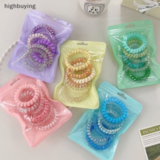 [highbuying] ยางรัดผม แบบเกลียว สีแคนดี้ แฟชั่นฤดูร้อน สําหรับผู้หญิง 6 ชิ้น ต่อชุด