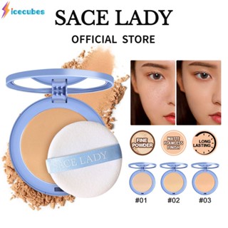 Sace Lady Oil Control Long-last Makeup Setting Powder Waterproof Pressed Powder Matte Flawless ICECUBES เนื้อบางเบา