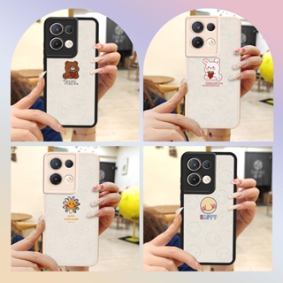 Cartoon luxurious Phone Case For OPPO Reno8 Pro 5G simple Silica gel Phone lens protection couple creative advanced Back Cover