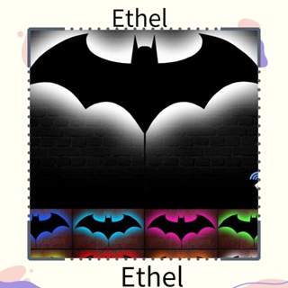 Ethel1 โคมไฟนีออน LED ติดผนัง รูปค้างคาว ปรับได้ พร้อมรีโมตคอนโทรล สําหรับแขวนตกแต่งปาร์ตี้ฮาโลวีน