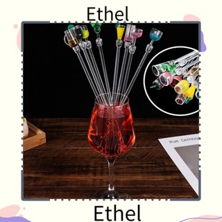 Ethel1 ชุดคนเครื่องดื่ม ค็อกเทล อะคริลิค หลากสี สําหรับร้านอาหาร 10 ชิ้น ต่อชุด