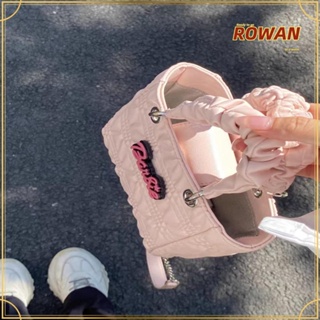 Rowans กระเป๋าสะพายไหล่ สะพายข้าง หนัง PU ความจุขนาดใหญ่ แบบพกพา สีพื้น สําหรับตุ๊กตาบาร์บี้ เดินทาง