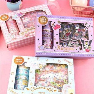 ชุดเทปสติกเกอร์ ลายการ์ตูน Sanrio Kuromi Mymelody น่ารัก สําหรับตกแต่งสมุดโน้ต 8 แผ่น ต่อกล่อง 6 ม้วน