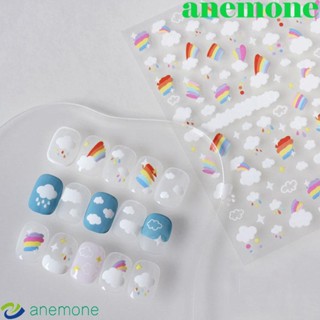 Anemone สติกเกอร์ตกแต่งเล็บ ลายการ์ตูนดอกไม้ มีกาวในตัว DIY