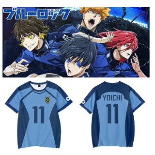 เสื้อยืดแขนสั้น พิมพ์ลายการ์ตูนอนิเมะ BLUE LOCK Isagi Yoichi สไตล์ฮาราจูกุ สําหรับเด็ก และผู้ใหญ่ ขนาด 100 ซม. - 170 ซม.