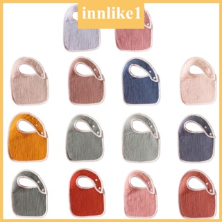 Innlike1 ผ้ากันเปื้อนน้ําลาย ผ้าฝ้าย ใส่สบาย สําหรับเด็กทารกแรกเกิด อายุ 1-3 ปี