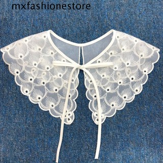 Mxfashione ปกเสื้อปลอม ลูกไม้ DIY กลวง ปักลาย เด็กผู้หญิง สําหรับเย็บเสื้อผ้าผู้หญิง