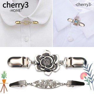 Cherry3 คลิปเข็มกลัด รูปเป็ด ประดับพลอยเทียม สไตล์เรโทร แฟชั่นฤดูหนาว สําหรับหนีบเสื้อคาร์ดิแกน