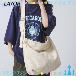 Lay Canva Hobo กระเป๋าเมสเซนเจอร์ จุของได้เยอะ สไตล์เรโทร สําหรับเดินทาง ทํางาน โรงเรียน