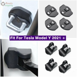 ฝาครอบล็อคประตู สีดํา สําหรับ Tesla Model Y 2021 2022