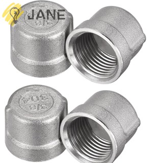 Jane จุกปิดปลายท่อ สเตนเลส 304 DN10*3/8 ตัวเมีย สีเงิน 4 ชิ้น