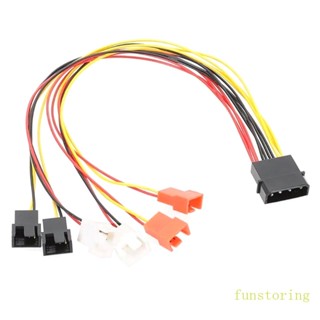 Fun อะแดปเตอร์เชื่อมต่อสายไฟพัดลม 4-Pin Molex เป็น 3Pin 4 Pin 12V 7V 5V สําหรับคอมพิวเตอร์