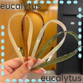 Eucalytus1 กิ๊บติดผม ทรงตัวยู เรียบง่าย สไตล์วินเทจ โบราณ เครื่องประดับผมหางม้า สําหรับผู้หญิง