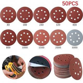 ⚡NEW 8⚡Sanding Discs 125mm Hook And Loop Round Shape Sandpaper Eight Hole Disk