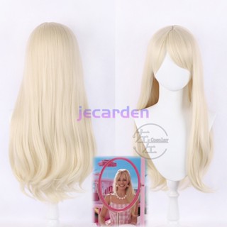 Jecarden วิกผมคอสเพลย์ 70 ซม. ทนความร้อน สีขาว ผสมทอง สําหรับผู้หญิง