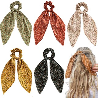 ใหม่ หางม้า ดอกไม้ สตรีมเมอร์ ขนาดใหญ่ วงกลม ผู้หญิง ผ้าสด หัว Scrunchie อุปกรณ์เสริม