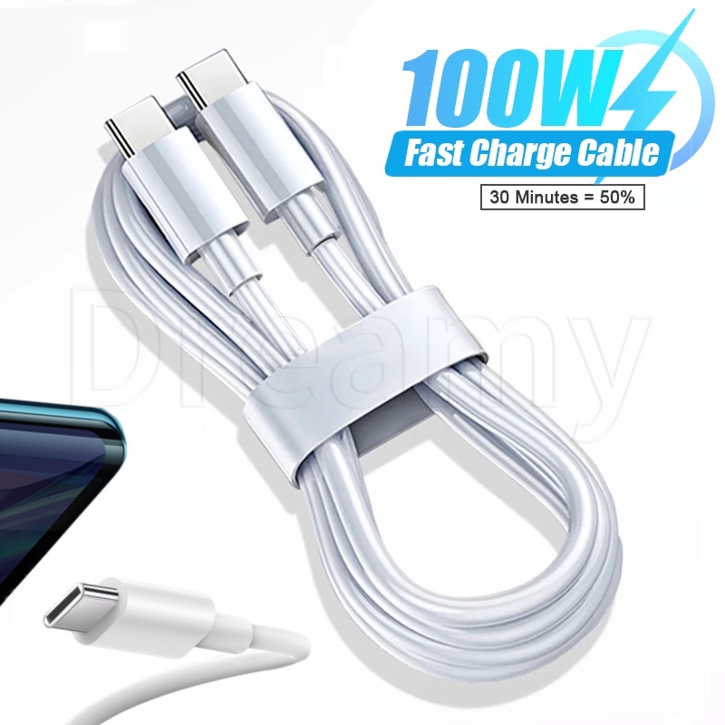1ม. / 1.5ม. / 2ม. Type-C ถึง Type-C สายเคเบิล / 100W คู่ Type C สายชาร์จเร็ว / โทรศัพท์ คอมพิวเตอร์ สายถ่ายโอนข้อมูล / โทรศัพท์มือถือ ชาร์จเร็ว อุปกรณ์เสริม