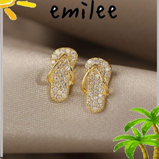 Emilee ต่างหูสตั๊ด สีทอง เครื่องประดับแฟชั่น หรูหรา ขนาดเล็ก 1 คู่