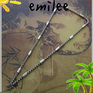 Emilee สร้อยคอโชคเกอร์ เหล็กไทเทเนียม สีเงิน 3/4/5 มม.