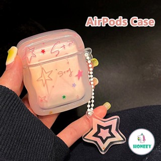 เคสหูฟัง ลายดาวน่ารัก สีชมพู สไตล์เกาหลี สําหรับ AirPods 1 2 3 AirPods Pro 2