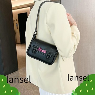 Lansel กระเป๋าถือ กระเป๋าสะพายไหล่ สะพายข้าง หนัง PU ทรงคลัทช์ สีดํา แฟชั่นวินเทจ สําหรับสตรี