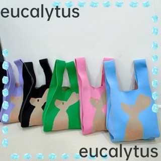 Eucalytus1 กระเป๋าถือถัก แฮนด์เมด ทรงโท้ท