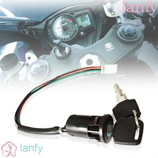 Lanfy สวิตช์กุญแจจุดระเบิด 2 คีย์ ปลั๊กตัวผู้ เปิด ปิด อุปกรณ์เสริม สําหรับรถจักรยานยนต์ สกูตเตอร์ไฟฟ้า