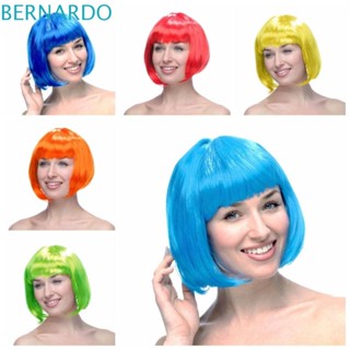 Bernardo วิกผมบ๊อบสั้น ตรง สีชมพู สีฟ้า ธรรมชาติ สําหรับคอสเพลย์ปาร์ตี้คริสต์มาส