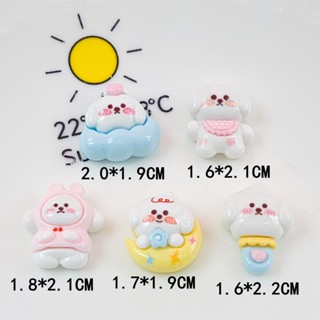 [2 #] Jibbitz Crocs กิ๊บติดผมเรซิ่น รูปก้อนเมฆ กระต่ายน่ารัก แวววาว อุปกรณ์เสริม สําหรับตกแต่งผ้าพันคอ รองเท้า QP