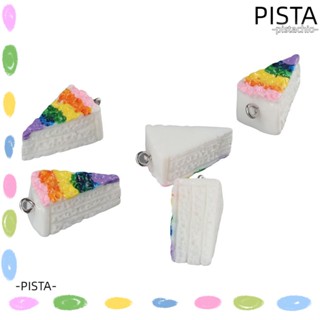 Pista จี้เรซิ่น ทรงสามเหลี่ยม สีรุ้ง สําหรับทําสร้อยคอ ต่างหู เค้ก