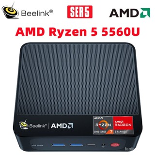 Beelink SER5 Pro คอมพิวเตอร์ตั้งโต๊ะ ขนาดเล็ก PC AMD Ryzen 5 5560U DDR4 16GB 3200MHZ 500GB NVME SSD Win11 Pro 6 BT5.2 4K 60Hz 1000M