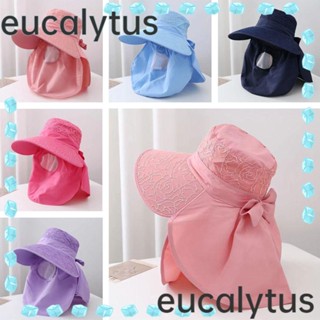 Eucalytus1 หมวกปีกกว้าง กันแดด ป้องกันรังสียูวี แต่งลูกไม้ แฟชั่นฤดูร้อน สําหรับผู้หญิง