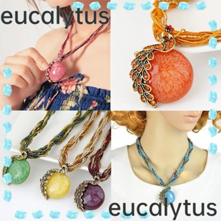 Eucalytus1 สร้อยคอ สไตล์โบฮีเมียน ย้อนยุค เครื่องประดับ สําหรับผู้หญิง