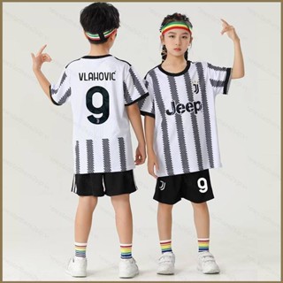 เสื้อกีฬาแขนสั้น ลายทีมชาติฟุตบอล Juventus Jersey Home Vlahovic QY 22 23 ชุดเหย้า สําหรับเด็ก