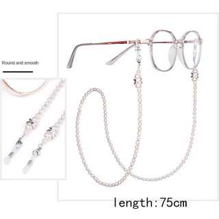 จัดส่งจากประเทศไทยVIVIDV Sunglass Lanyard Straps, แว่นตาอุปกรณ์เสริมเลียนแบบ Pearl แว่นอ่านหนังสือ, แบบพกพาลูกปัด 75 ซม. 6 สี Pearl แว่นตาสายรัด Universal