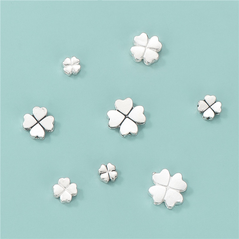 Spacer ลูกปัด s925 เงินสเตอร์ลิง Four-leaf Clover diy อุปกรณ์เสริม