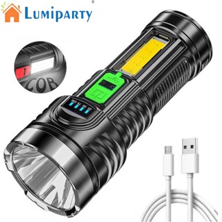 Lumiparty ไฟฉาย Led Cob ชาร์จ Usb แบบพกพา สว่างพิเศษ สําหรับตั้งแคมป์กลางแจ้ง เต็นท์ ค้นหา