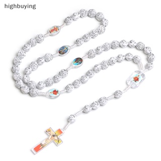 [highbuying] คริสเตียนคาทอลิก ไม้กางเขน ลูกปัด จี้สร้อยคอ สําหรับผู้ชาย ผู้หญิง เครื่องประดับ ของขวัญ สินค้าใหม่