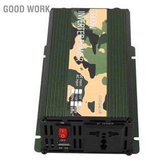 Good Work เครื่องแปลงไฟรถยนต์ 3000W DC 24V เป็นไฟฟ้ากระแสสลับ Sine Wave Solar Converter พร้อม AC USB Socket