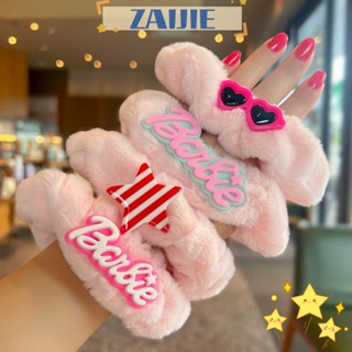 Zaijie24 ยางรัดผม ตุ๊กตาบาร์บี้ สีพื้น สครันชี่, ยางรัดผมแฟชั่น เครื่องประดับผมหางม้า เชือกผม ยืดหยุ่น ผู้หญิง