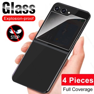 4Pcs/lot Privacy Back Glass For Samsung Galaxy Z Flip5 Tempered Glass Samung ZFlip5 Flip 5 ZFlip 5 Premium Screen Protector Film